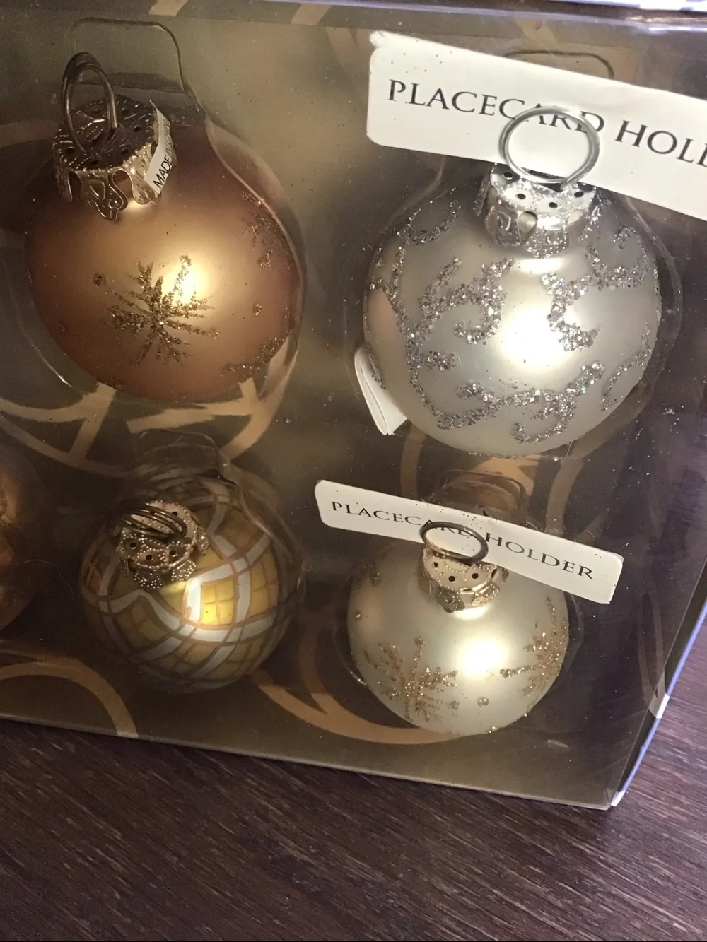 Department 56 mercury glass place card holders set of 6 Christmas